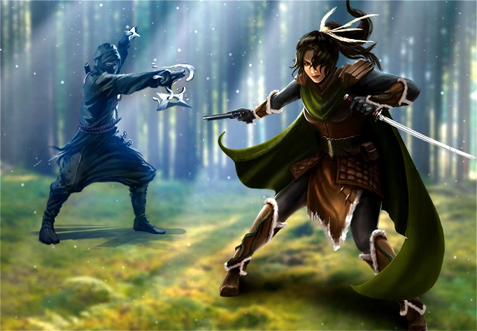 Two of the heroes available in <em>Steel Dragons</em>